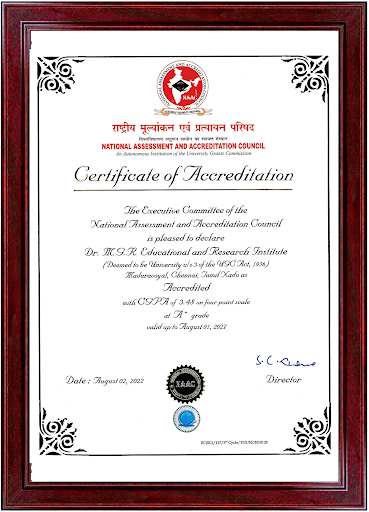 Dr. M.G.R. University Certificate